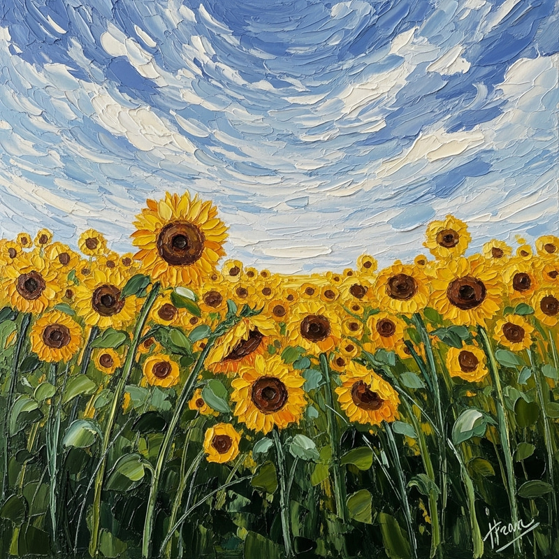Impressionist Sunflower Field Art Inspiration