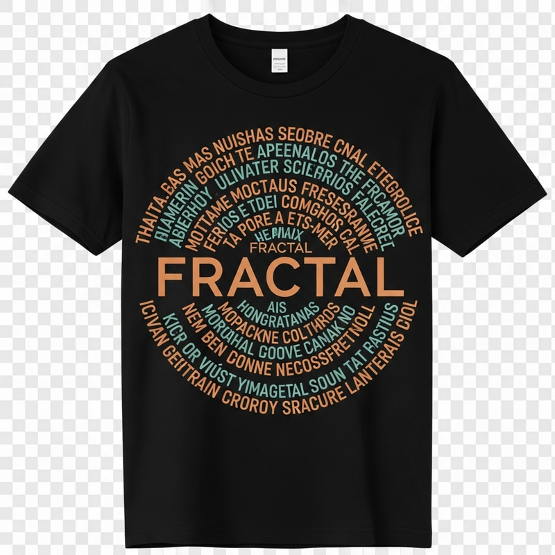 Circular Fractal Daisy Typography T-Shirt Design
