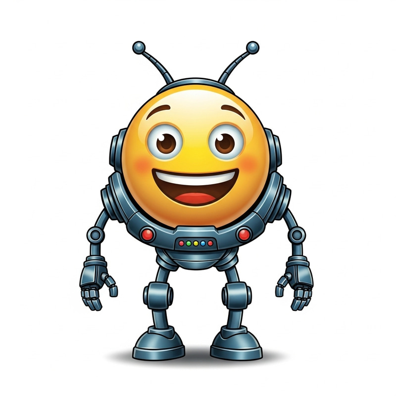 Vibrant Emoji Robot in Bold Yellow Vibrant Emoji Robot in Bold Yellow
