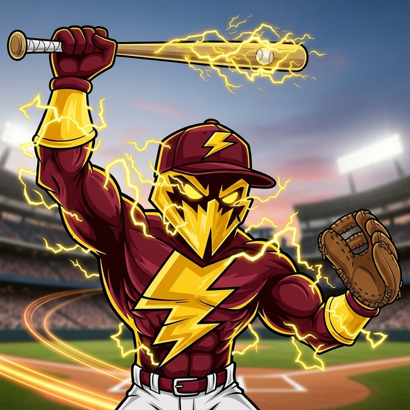 Dynamic Baseball Team Thunderbolt Mascot Design Dynamic Baseball Team Thunderbolt Mascot Design