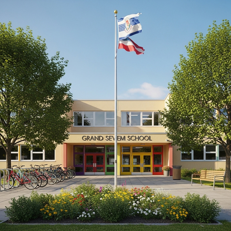 Front of School - A Welcoming Educational Space Front of School - A Welcoming Educational Space