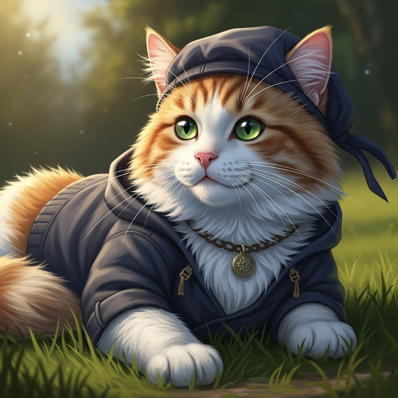 Majestic Cat in Enchanted Forest | Stunning Image Majestic Cat in Enchanted Forest | Stunning Image