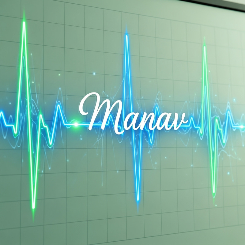 Heartbeat Art with the Name Manav Heartbeat Art with the Name Manav
