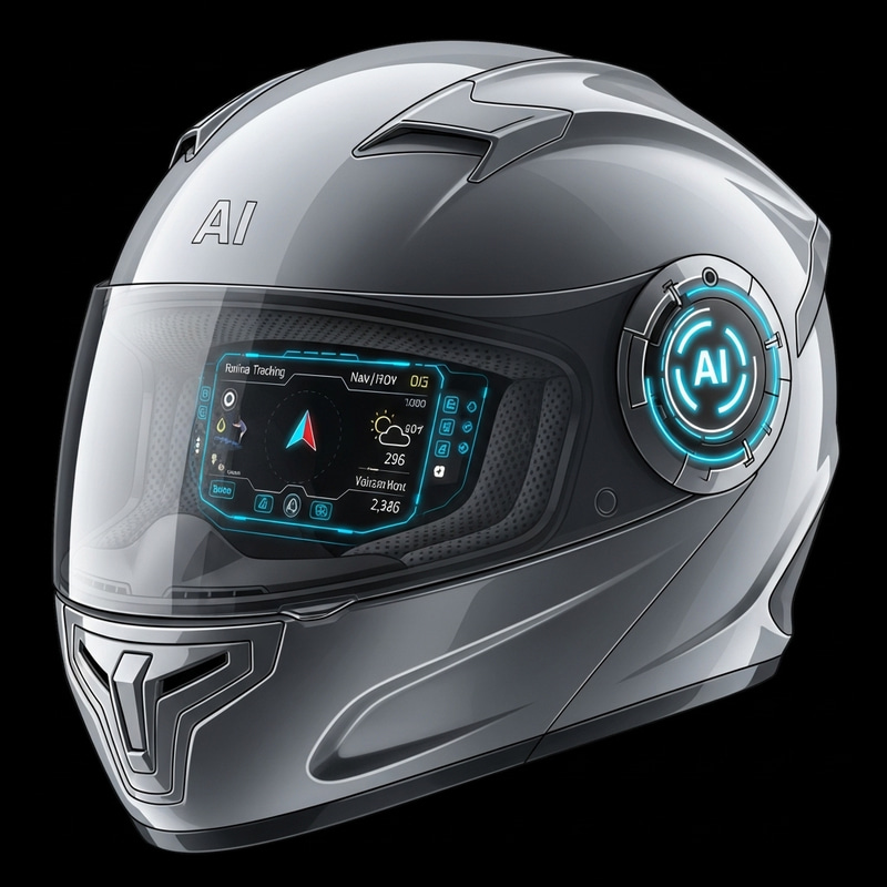 Futuristic AI-Powered Motorcycle Helmet Design Futuristic AI-Powered Motorcycle Helmet Design