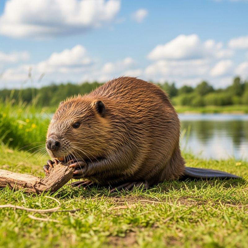 Castor: Nature's Busy Beaver in a Serene Scene Castor: Nature's Busy Beaver in a Serene Scene