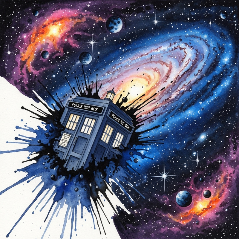 Doctor Who TARDIS Watercolor Galaxy Wallpaper Doctor Who TARDIS Watercolor Galaxy Wallpaper