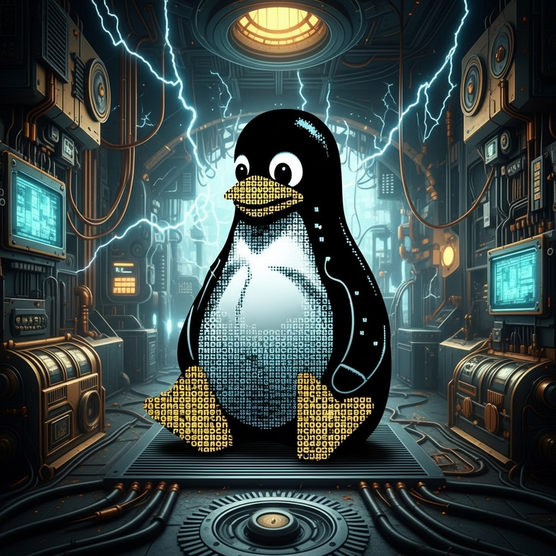 Tux the Penguin: ASCII Art in Steampunk Style Tux the Penguin: ASCII Art in Steampunk Style