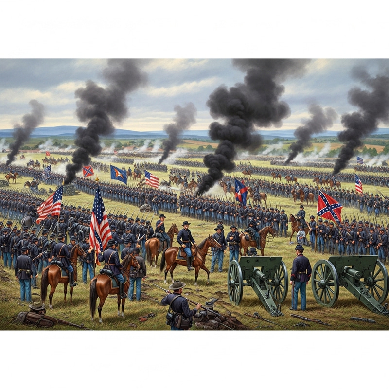 Pickett's Charge at Gettysburg - American Civil War Scene Pickett's Charge at Gettysburg - American Civil War Scene