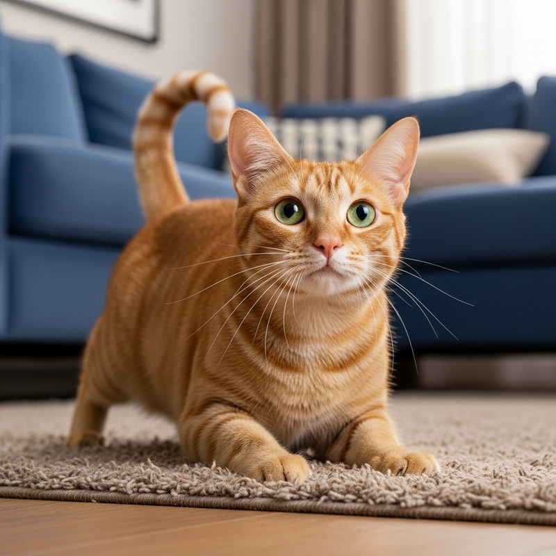 Adorable Orange House Cat | Playful Feline Image