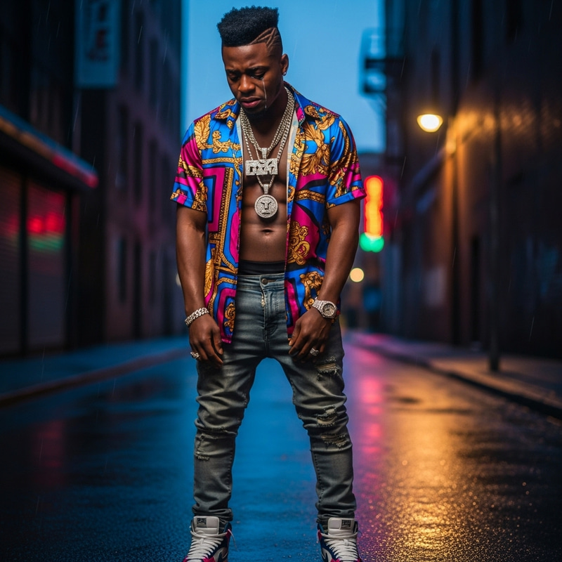 Emotional Davido in Colorful Attire Crying