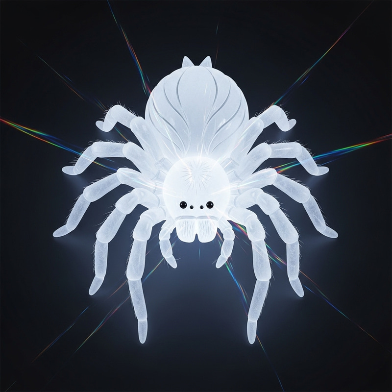 White Stone Spider - Crystalic Energy Sparkles