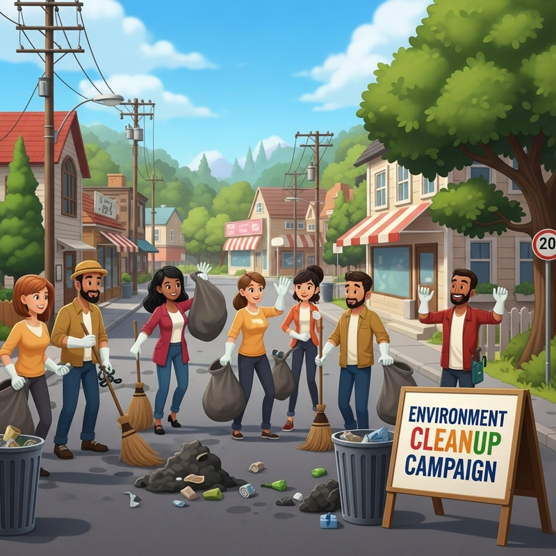 Animated Friends Organize Environment Cleanup Campaign Animated Friends Organize Environment Cleanup Campaign