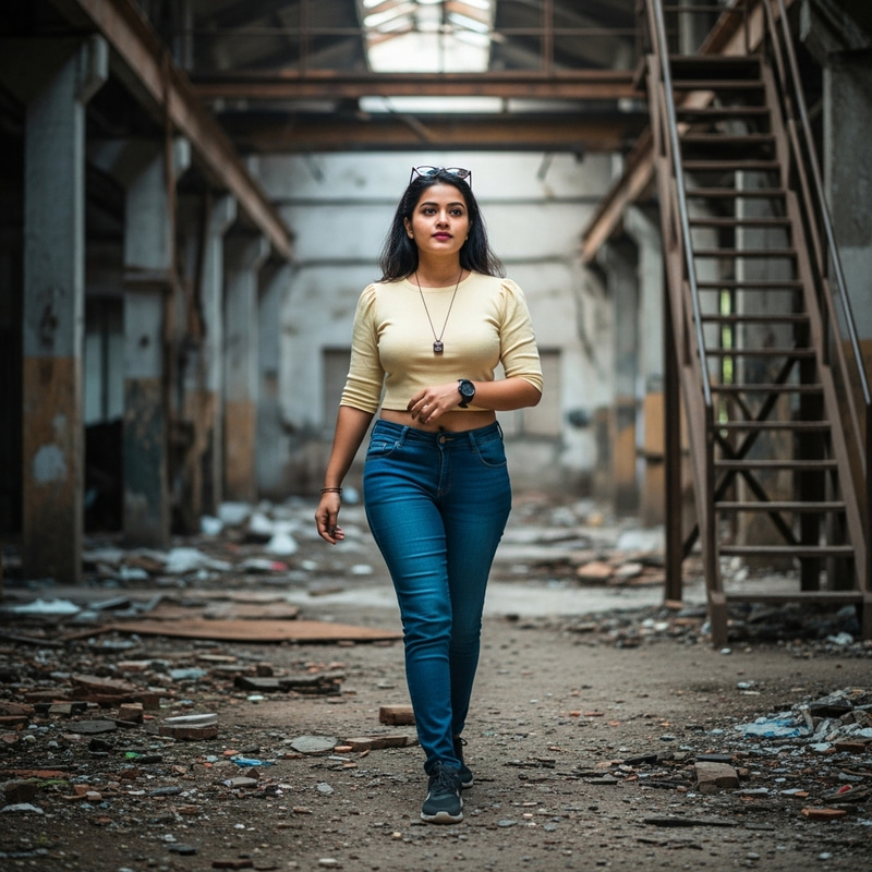 Sassy Photoshoot of a Tamil Model in Factory Sassy Photoshoot of a Tamil Model in Factory