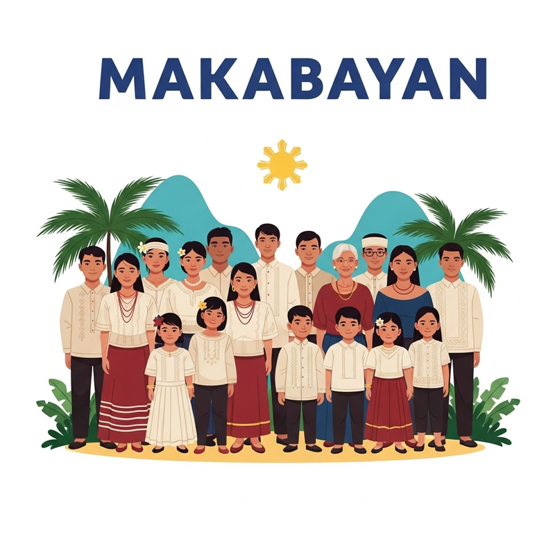 Makabayan Cluster: Diverse Filipino Group in Traditional Clothing Makabayan Cluster: Diverse Filipino Group in Traditional Clothing