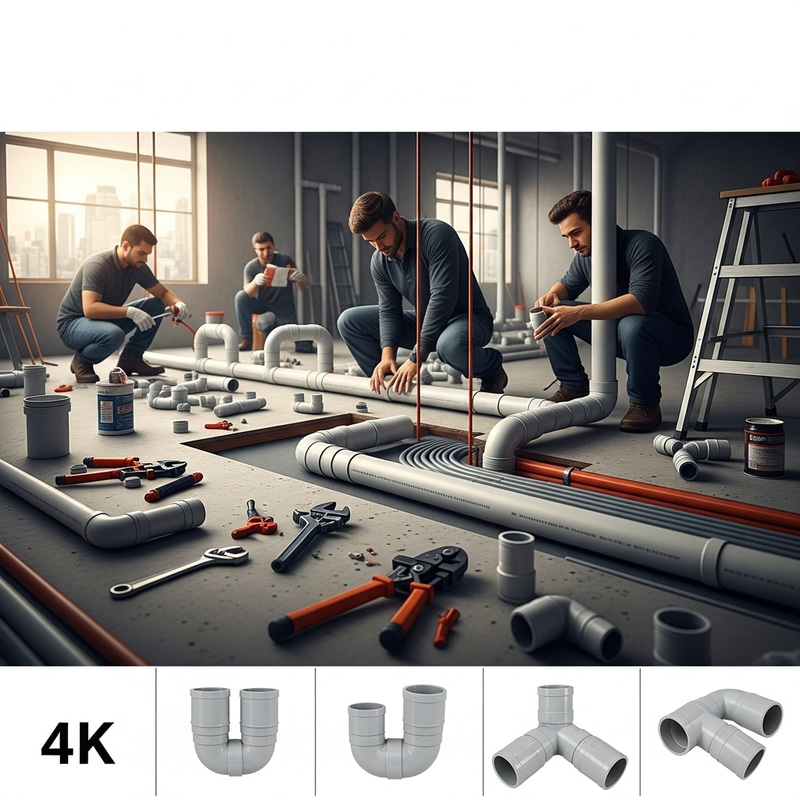 Ultra-Realistic 4K Plumbing Project: Installing PVC Pipes