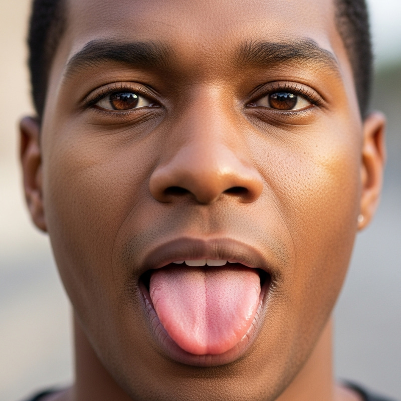Black Male with Healthy Tongue - Confident Expression