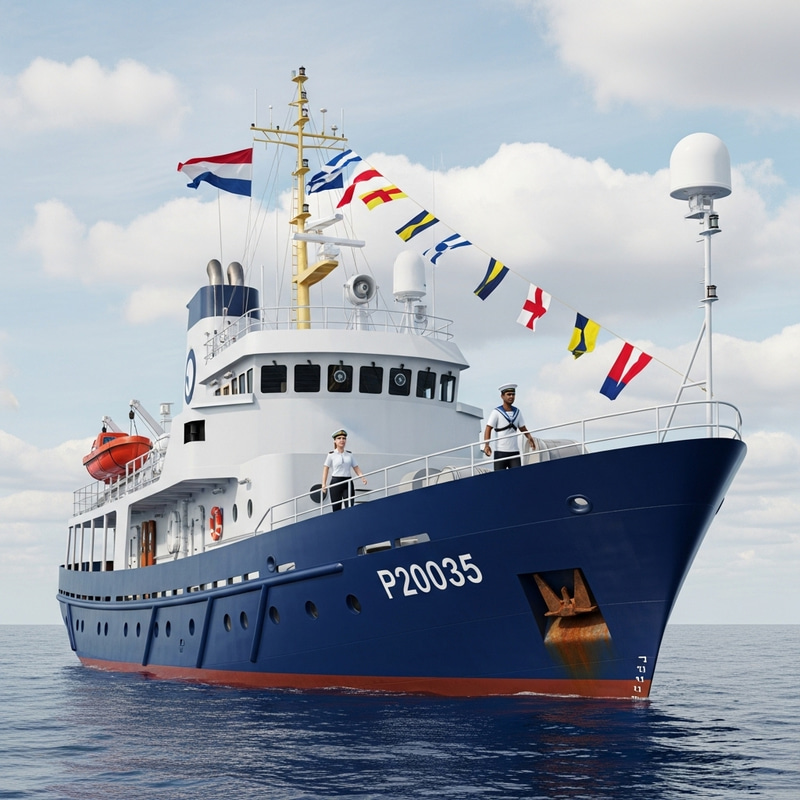 Big Ship Sailing on Serene Sea