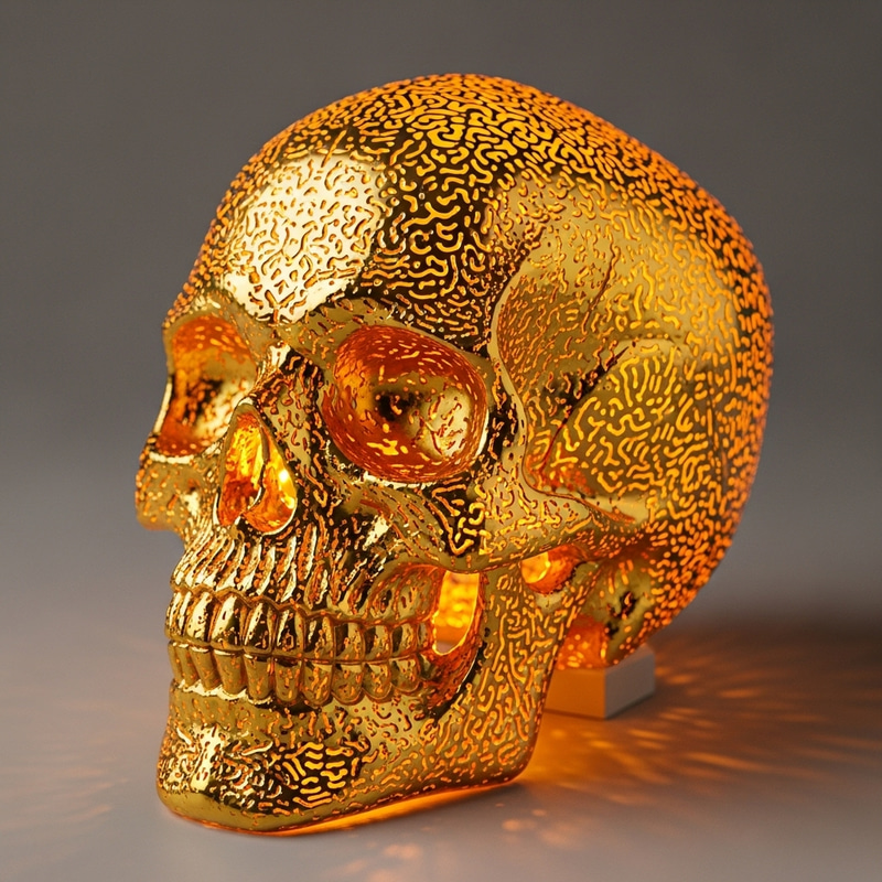 Gold Skull Sculpture: Exquisite Artwork Design