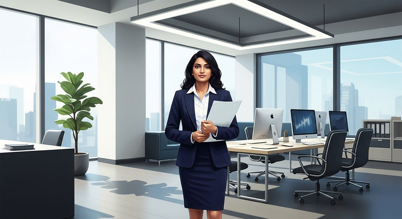 Modern Office Business Director - Confident Corporate Pose Modern Office Business Director - Confident Corporate Pose