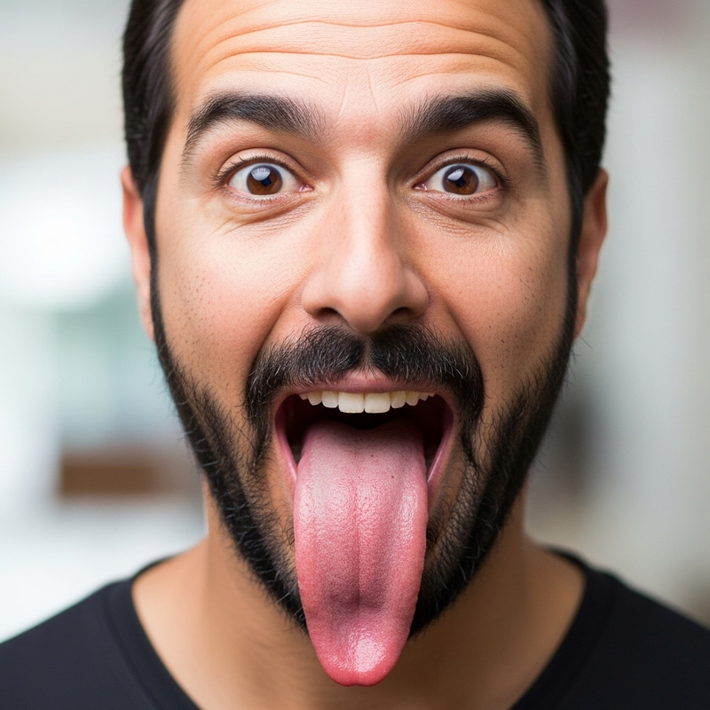 Middle Eastern Man with Long Tongue | Unique Portrait Shot
