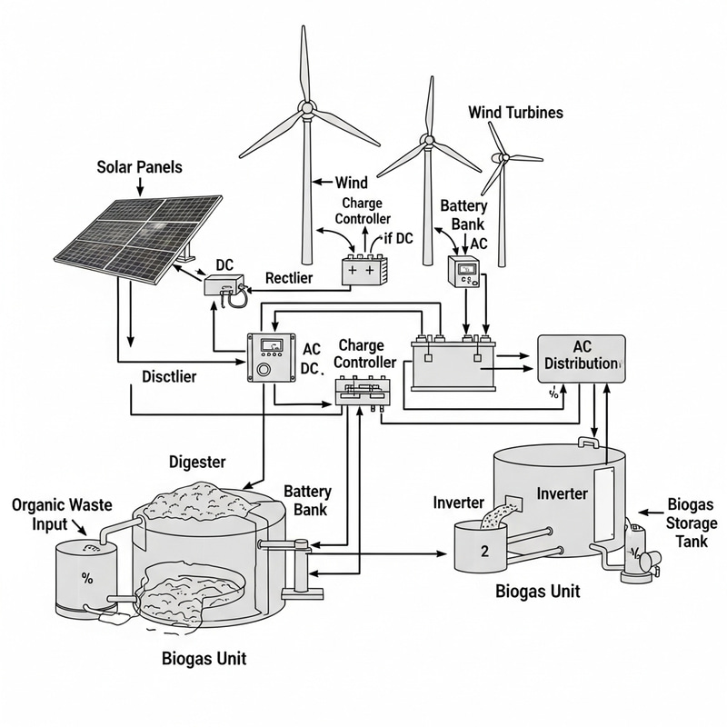 Hybrid Power System Integrating Solar, Wind Energy & Biogas Unit Hybrid Power System Integrating Solar, Wind Energy & Biogas Unit