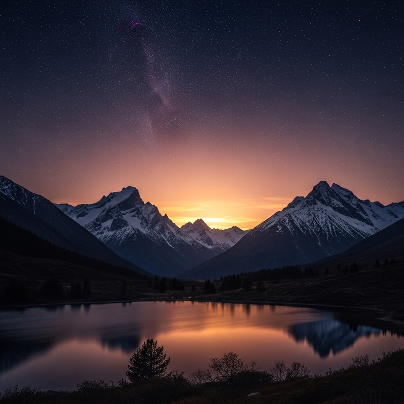 Stunning 4K Landscape Wallpaper of Twilight Mountains Stunning 4K Landscape Wallpaper of Twilight Mountains