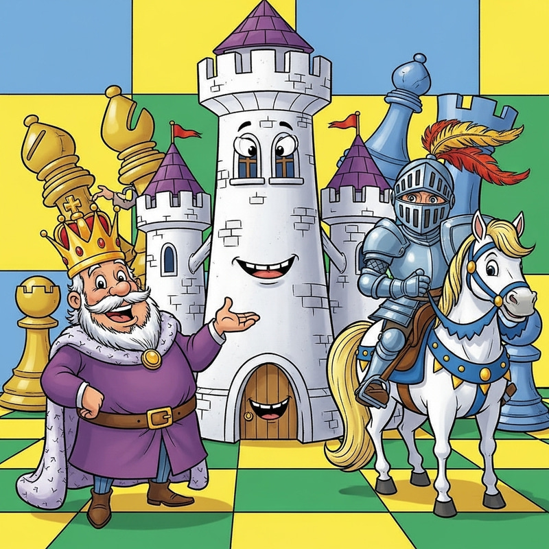 Whimsical Chess Characters for Children's Comics Whimsical Chess Characters for Children's Comics