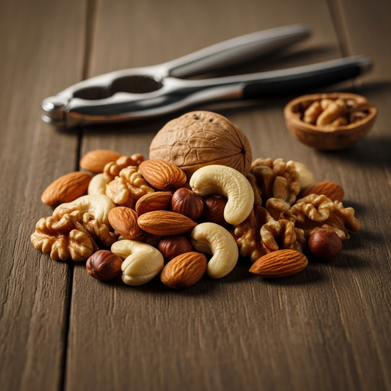 Mixed Nuts Variety on Wooden Table | Fresh & Crunchy Delights