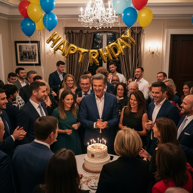 Lively Birthday Party for Donald Trump with Diverse Guests Lively Birthday Party for Donald Trump with Diverse Guests