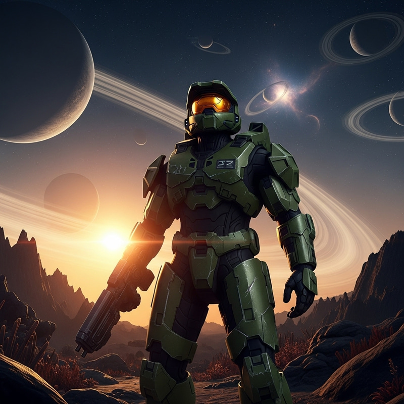 Master Chief Gazes at the Sky - Epic Video Game Art Master Chief Gazes at the Sky - Epic Video Game Art
