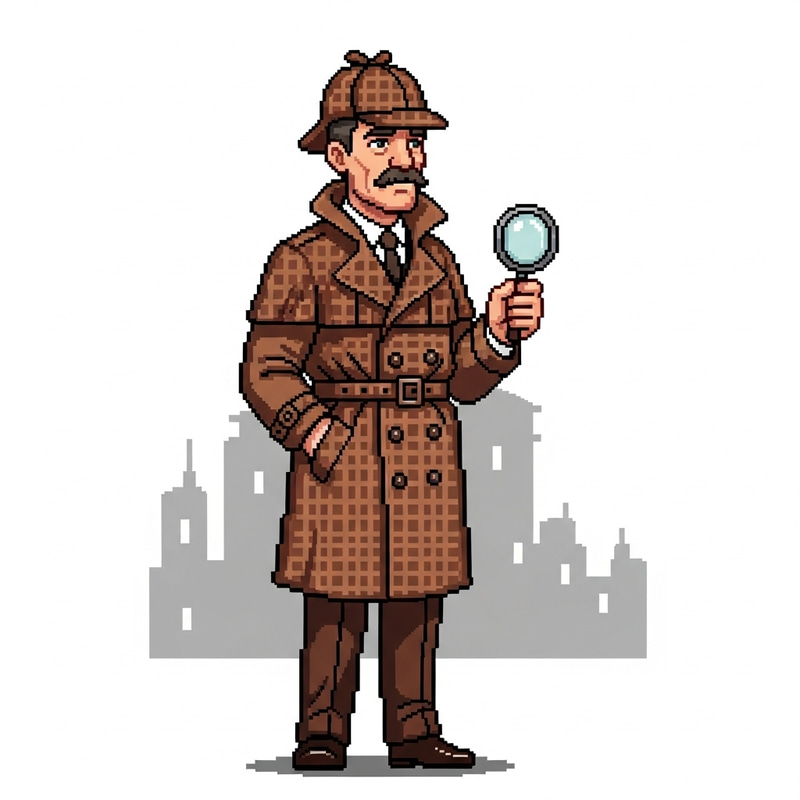 Detective Pixel Art - Mystery Detective Character Design