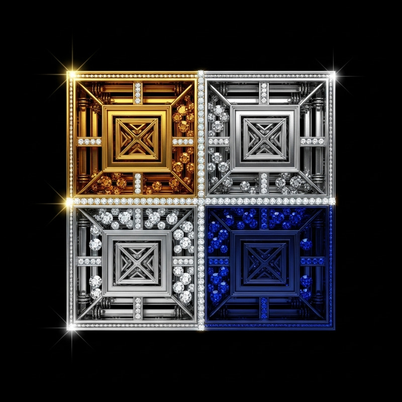 Luxurious Deluxe Grid: Gold, Silver, Diamonds & Sapphires Luxurious Deluxe Grid: Gold, Silver, Diamonds & Sapphires