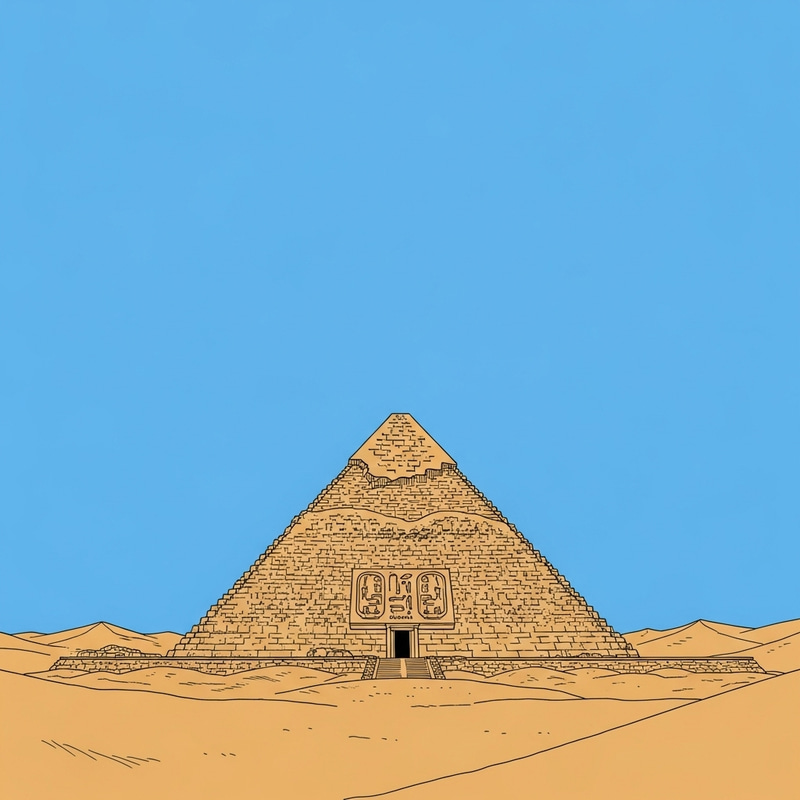 Manga Style Pyramid in Vast Desert Landscape Manga Style Pyramid in Vast Desert Landscape