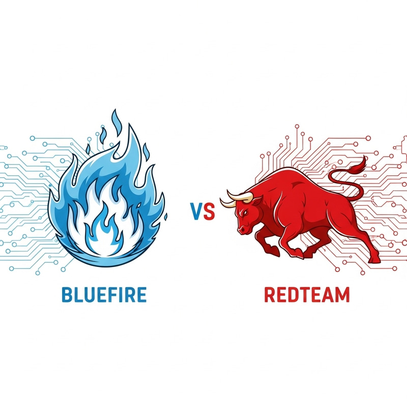 Application Security Bluefire vs Redteam Illustration Application Security Bluefire vs Redteam Illustration