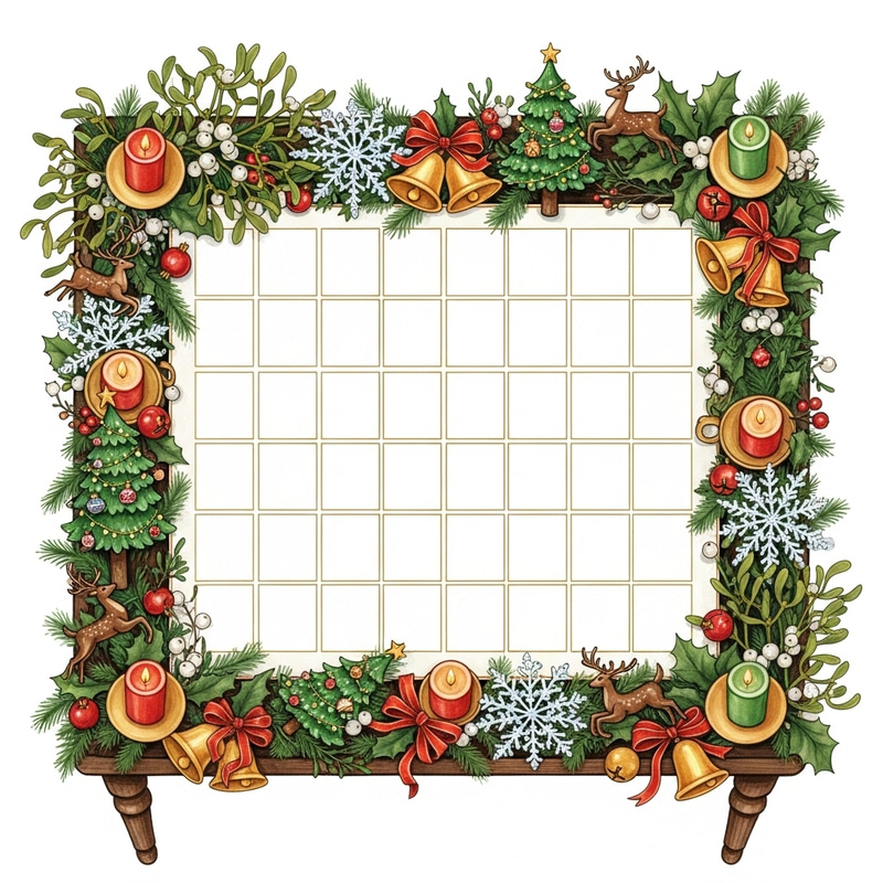 Christmas Table with 100 Spaces for Writing | Festive Holiday Decor