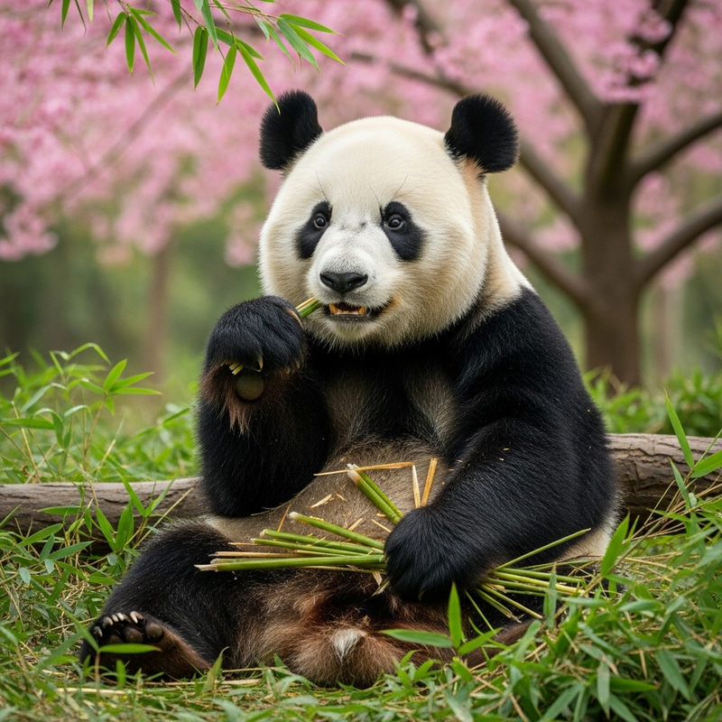 Tranquil Panda Serenity in Bamboo Forest