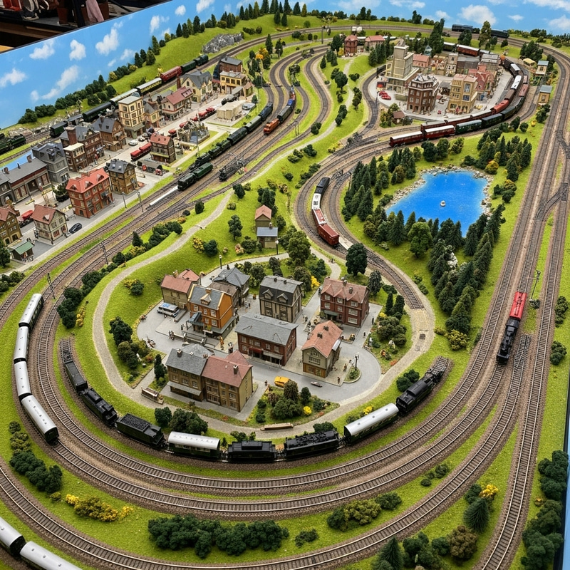Thought Stimulating N Scale Model Train Layout - Full Miniature Layout Design