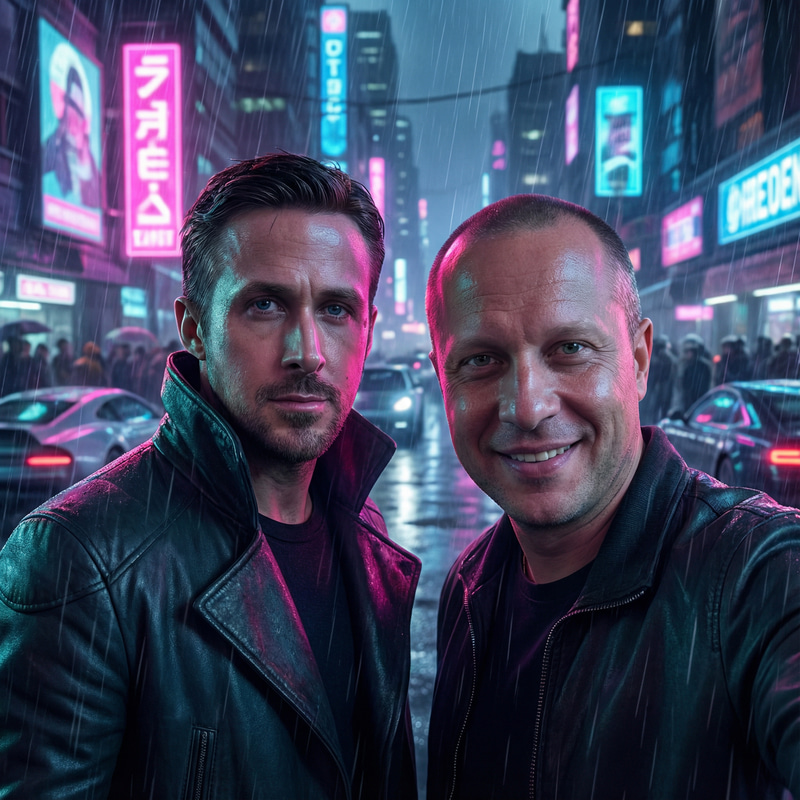 Epic Cyberpunk Selfie with Officer K from Blade Runner