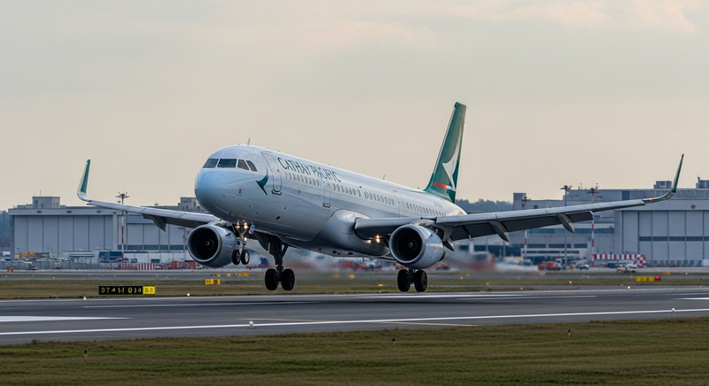 Cathay Pacific A321neo Landing: Captivating Touchdown Scene Cathay Pacific A321neo Landing: Captivating Touchdown Scene
