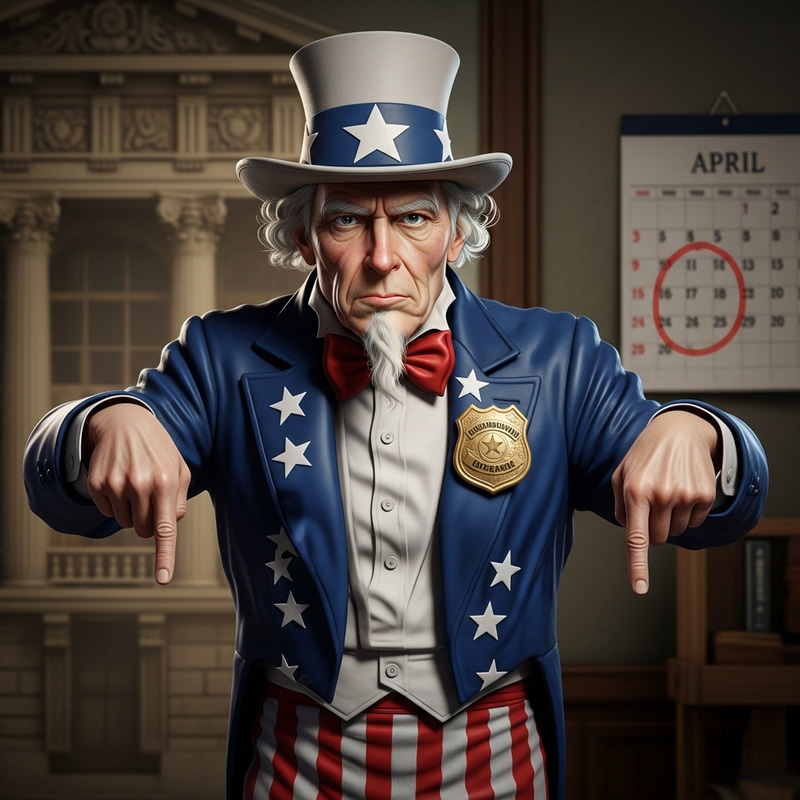 Uncle Sam Tax Time - Government Official Reminder Uncle Sam Tax Time - Government Official Reminder