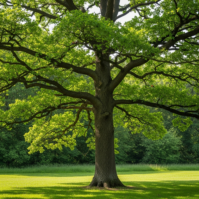 Beautiful Solitary Oak Tree in Green Meadow Beautiful Solitary Oak Tree in Green Meadow
