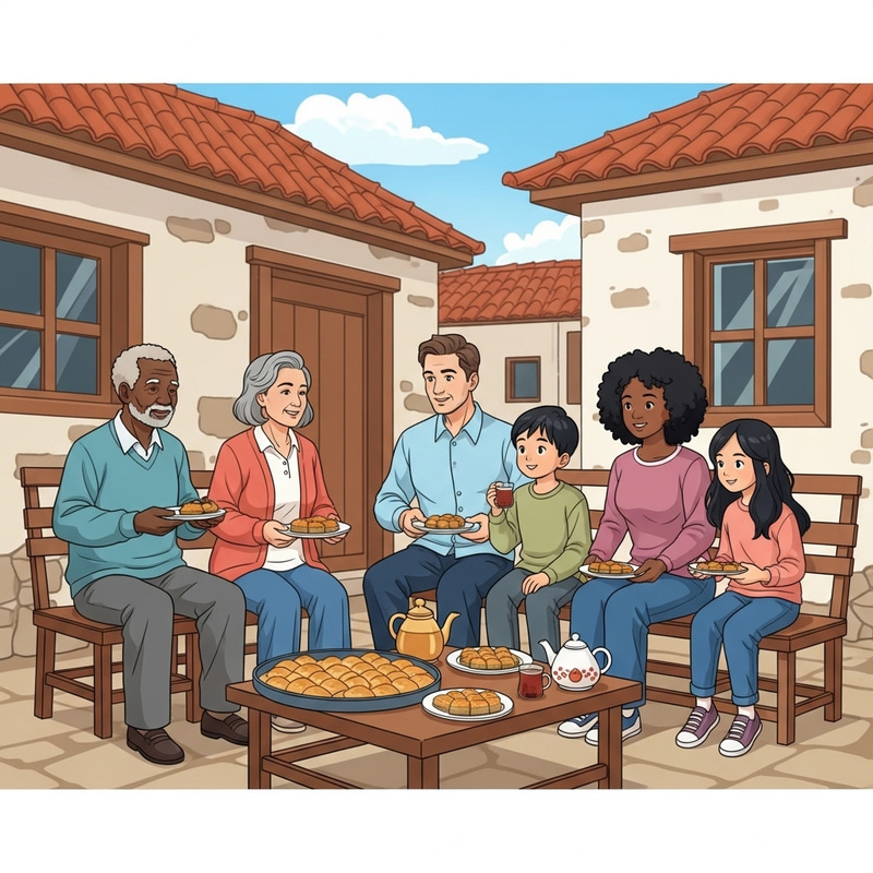 Joyful Family Gathering with Mediterranean Feast Joyful Family Gathering with Mediterranean Feast