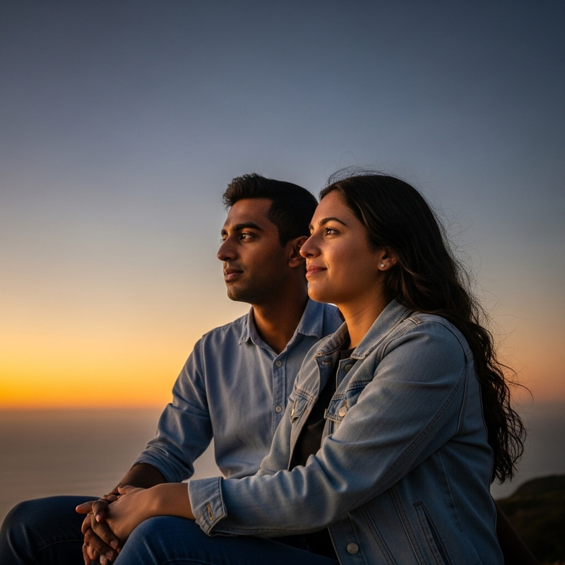 Raghav and Appi Enjoying a Romantic Sunset
