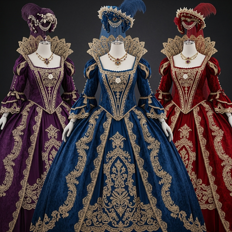 Magnificent Era Dresses - Opulent Silk & Velvet Designs