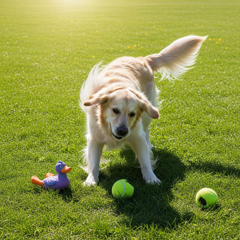 Playful Golden Retriever Enjoying Sunny Day