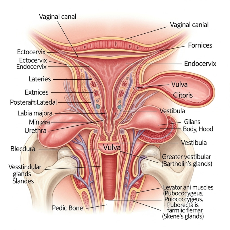 Vaginal Canal Anatomy Illustration | Female Reproductive System