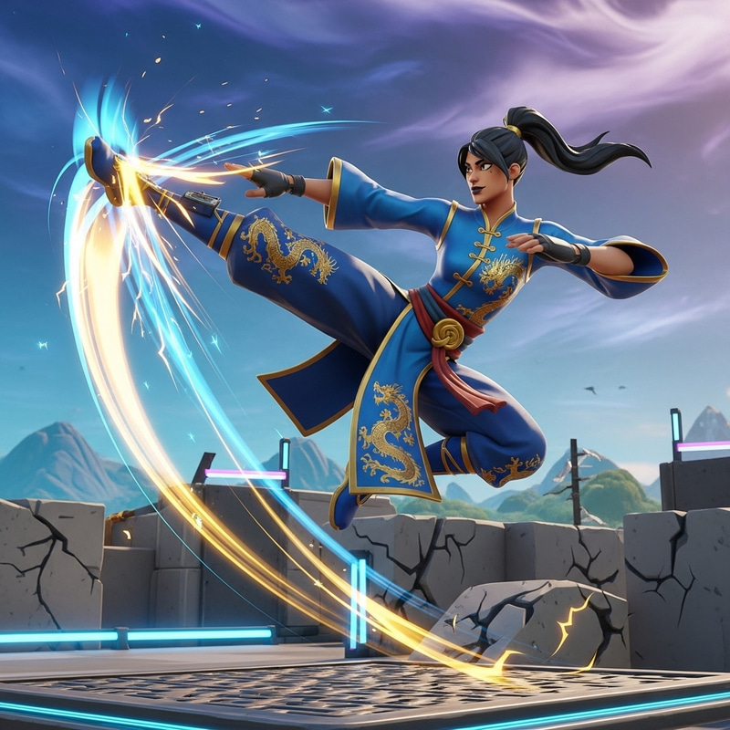 Chun Li Fortnite Skin Showing Martial Arts Skills Chun Li Fortnite Skin Showing Martial Arts Skills