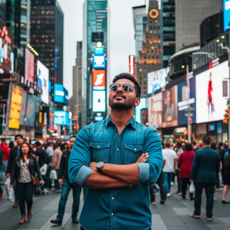 Srikanth: Confident Style on New York Streets