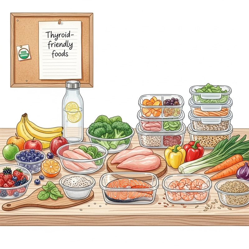 Thyroid-Friendly Meal Prep in Watercolor Style Thyroid-Friendly Meal Prep in Watercolor Style
