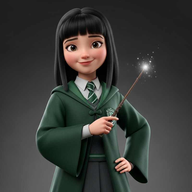 Slytherin Girl with Charming Animation Style Slytherin Girl with Charming Animation Style
